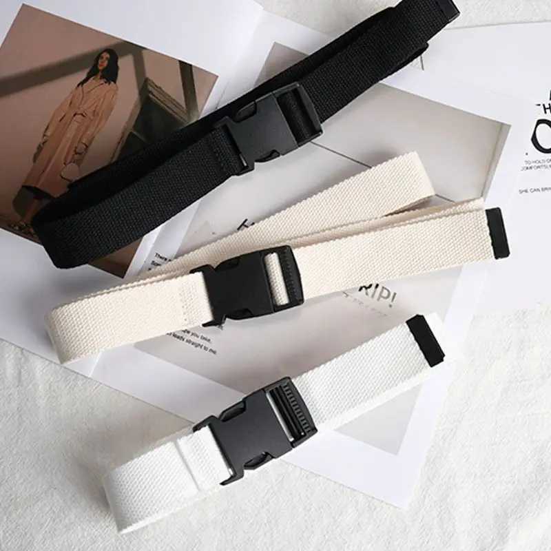 Hundreds of canvas leisure belt men and women plastic buckle belt work trousers youth military training decorative trouser belt W250120