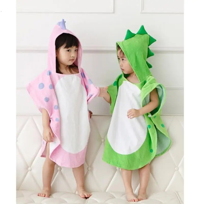 Hooded With Paw Dinosaur Ponchos Hooded Childrens Bath Towel Kids BeachTowel Infant Bathrobe 250120