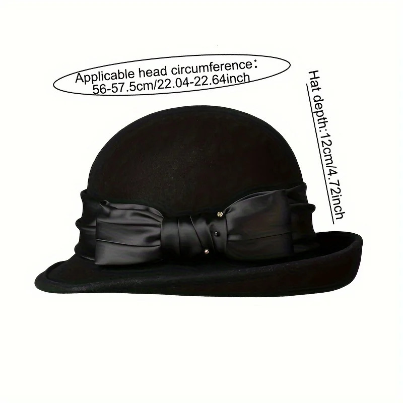 Woolen hat top autumn and winter French rolled edge basin fashionable felt British vintage fisherman 250118