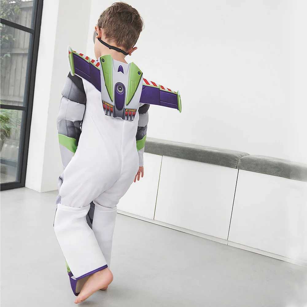 Buzz Lightyear Childrens Superhero Cotton-filled One-piece Costume Cosplay Halloween Birthday Party Theme Animation Cos Costume W250117