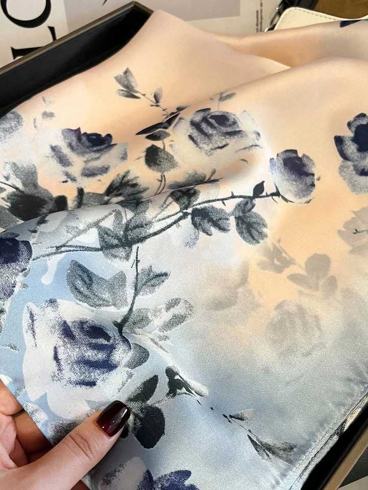 Low key luxury womens headscarf is a must-have for spring and summer imitating silk screen square headscarf fashion 2024 W250118