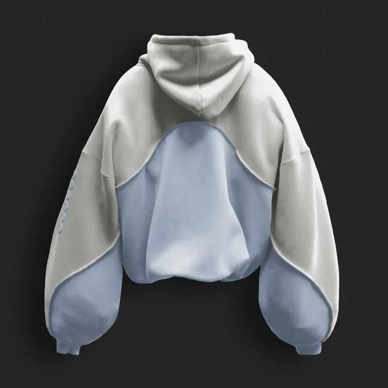 Y2K Harajuku Hoodie foam printed splicing design super Dalian hoodie retro hip-hop strtwaar mens fashion sweater top W250117
