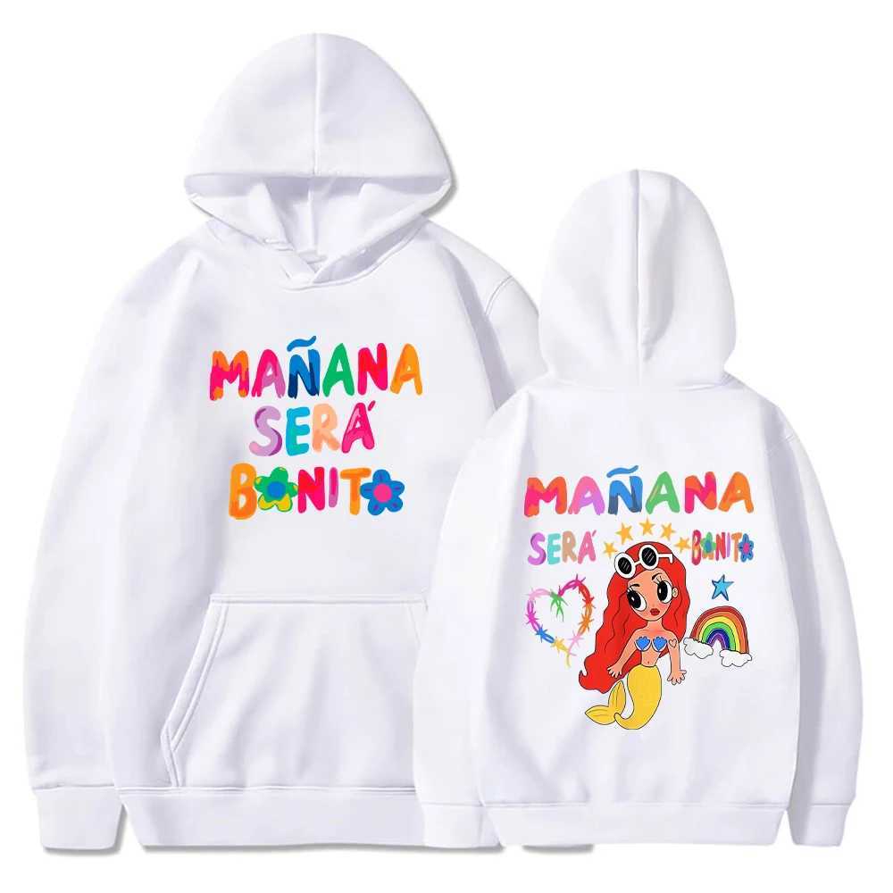Female singer Carol G hoodie Manana Sera Bonito printed hoodie multi-color sweatshirt Y2k wool hoodie W250117