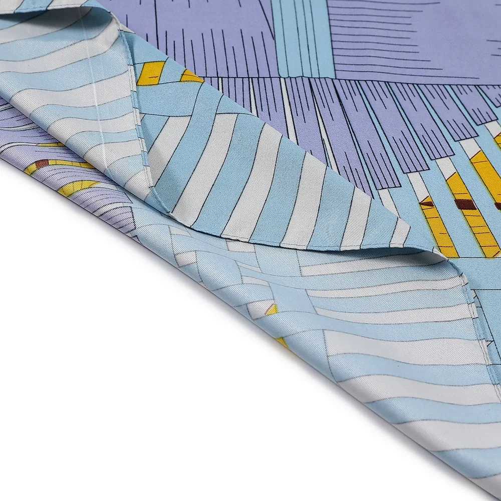 130cm Luxury Brand % Twill Silk Scarf Two Horses Weaving Square Scarf New Design Kerchief Woman Neck Shl Wrs Fabric W250118
