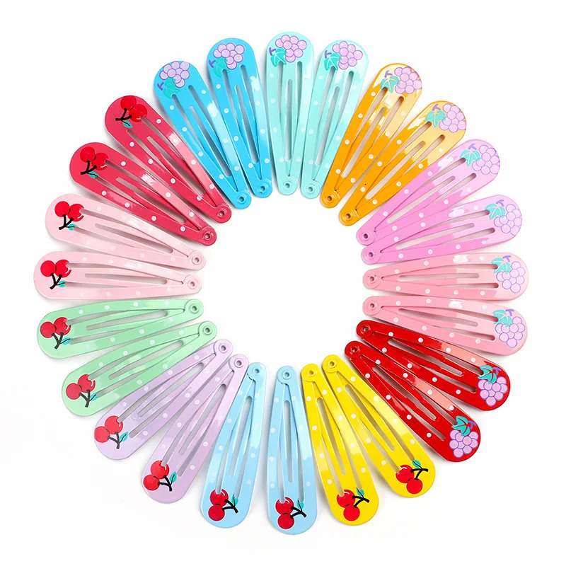 40PcsLot Hair Accessories Girls Hairpin Print Cartoon Fruit Animal Flower Clip Cute Powder Hairgrip Children Headdress 250117