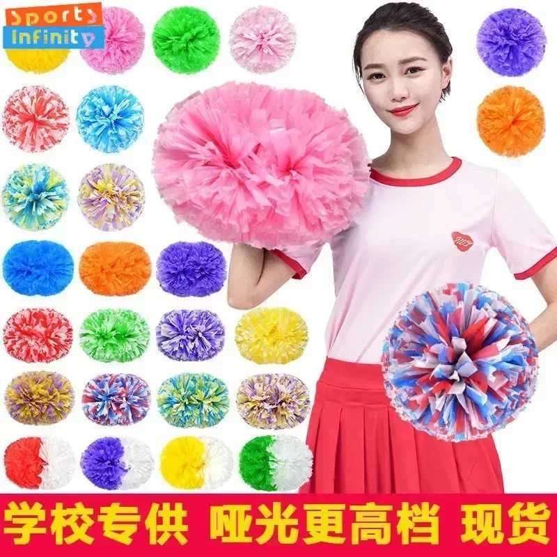 Colorful Handle Cheerleader Pom Poms Big Cheer Balls Silver Gold Hand Dance Pom Cheerleading Accessories for Women Girl KidsW250121