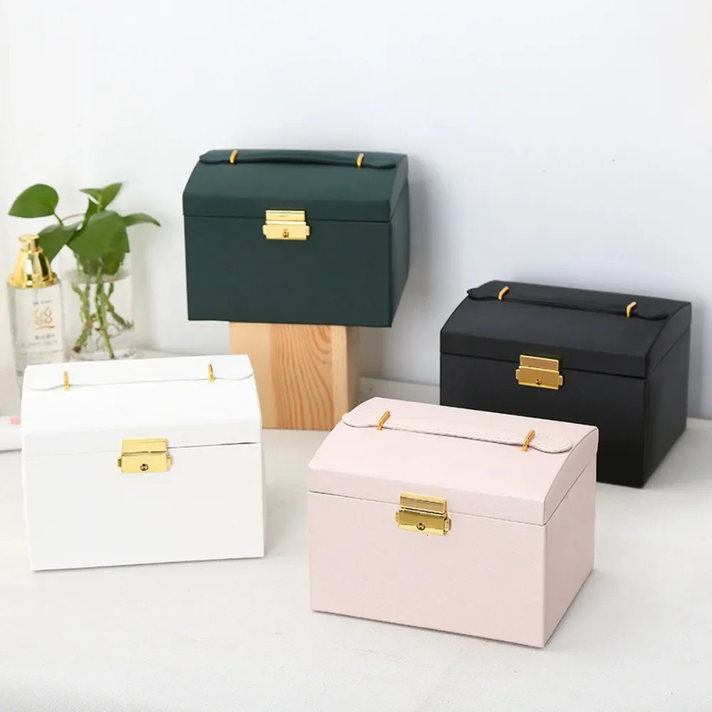 Three-layer large-capacity box with compartments for necklaces bracelets rings watch storage and earrings and jewelry box 250117