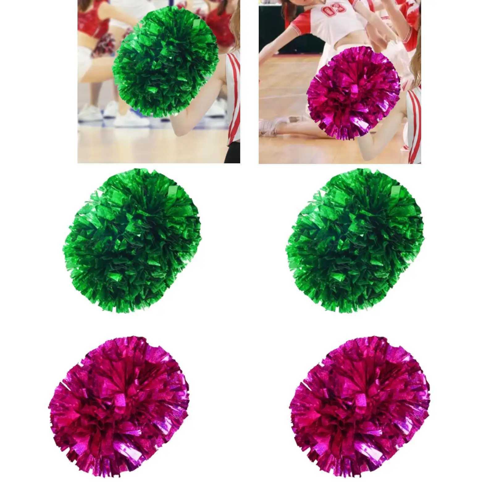 2x Cheerleading Pom Poms Cheerleading Accessories 6 Inches Shiny Cheer PomsW250121