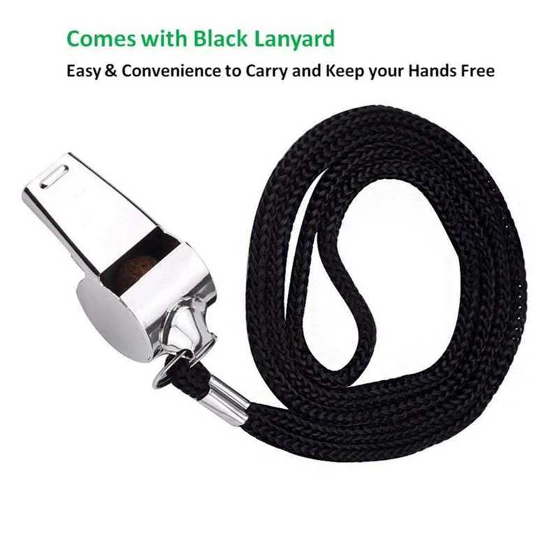 /5/0pcsStainless Steel Whistles Referee Sport Rugby Metal Rope Party Training Soccer Football Basketball Cheerleading ToolW250121