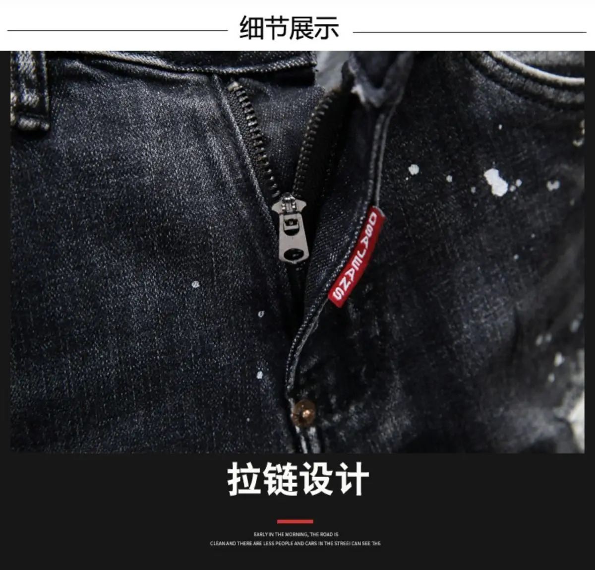 Casual Summer Jeans Knee-length Distressed Denim Shorts Spray Paint and Stickers Boyfriend Mens Clothing Short Pants 250109