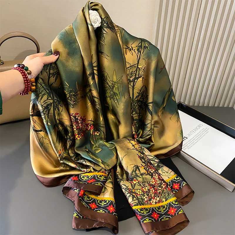 Design Silk Shl Headscarf Womens Fashion Summer Sunscreen Beach Stoll Wrs Bufanda Womens Headscarf Echape New W250118