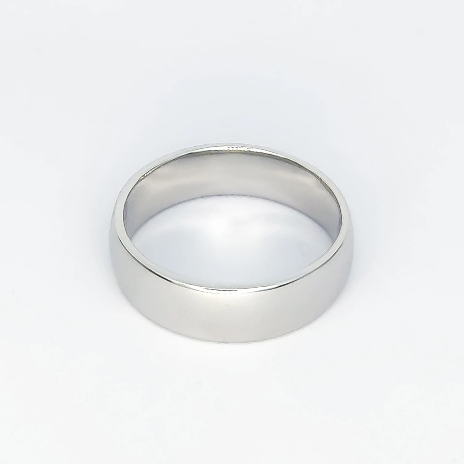 HESHI 925 Sterling Silver Smooth White 6mm Wide Simple Rings for Men Women Couple Wedding 250117
