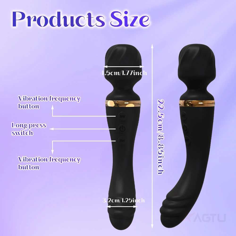 AV Vibrator G Spot Magic Wand Clitoris Stimulator Strong Vibration Powerful Dildos 10 Modes Massager Adult Sex Toys for Woman W250117