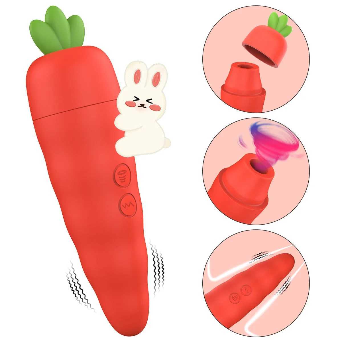 Carrot Vibrator Adult Products G Spot Vaginal Stimulator Female Masturbator Nipple Clitoral Sucking Massager Sex Toys For Couple W250117