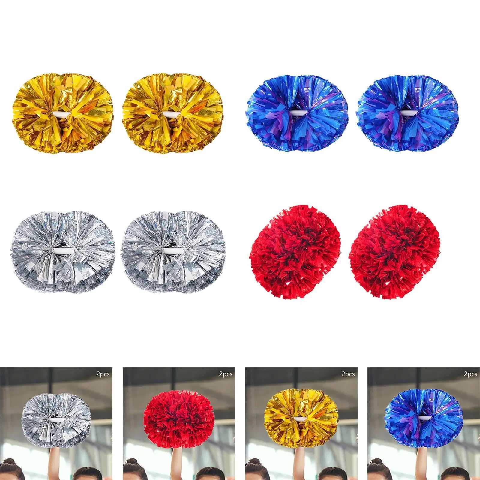2Pcs Cheerleading Pom Poms Cheer Poms with Handle Cheerleading AccessoriesW250121