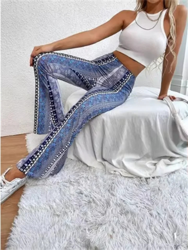 Summer Stretch Slimming Pants Fashion Printed Slinm Street Vacation Beach Bohemian Style Womens 250122