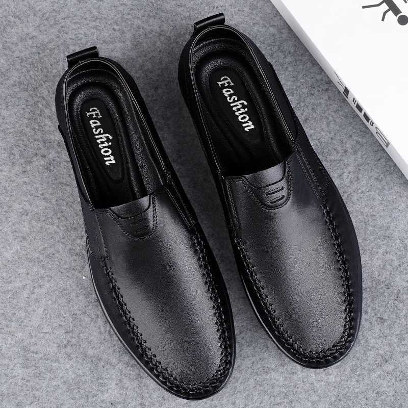 Genuine Leather Men Shoes High Quality Formal Casual Mens Loafers Soft Breathable Slip Boat Shoes Driving ShoesXJ250118