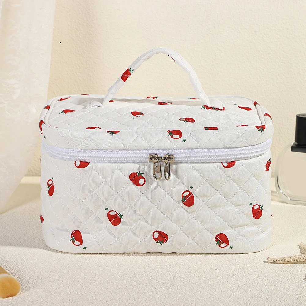 3Pcs Cosmetic Bag Cute Floral Cotton Toiletry Bag Zipper Toiletry Organizer Bag for Women Girls250114