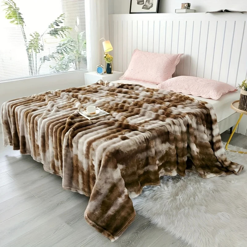 Soft Cozy Gradient Bubble Fleece Throw Blanket Milk Velvet Plush All-Season Multipurpose Nap Blanket For Office And Sofa Mac 250113
