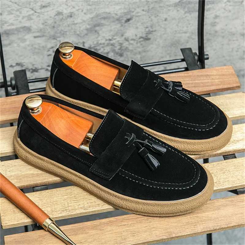 Handmade Outdoor Men Loafers Casual Leather Shoes Fi Mens Boat Shoes New Arrival Male Dress Footwear Slip SoftXJ250118