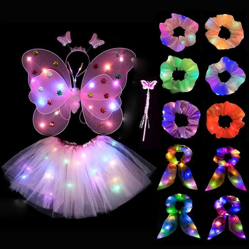 Luminous Fairy Wing 2-8 Years Dance Costume Birthday Dance Costume Colorful Princess Butterfly Costume Glowing Fairy Elf W250117