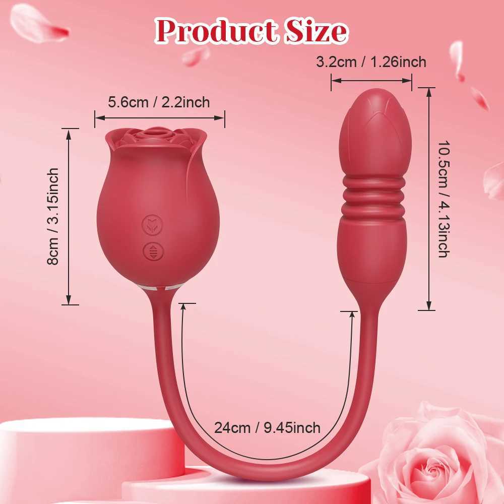 Rose-Sucking Vibrator for Women Clit Clitor Stimulator G Spot Thrusting Dildo Vibrating Female Masturbator Massage Adult Sex Toy W250117