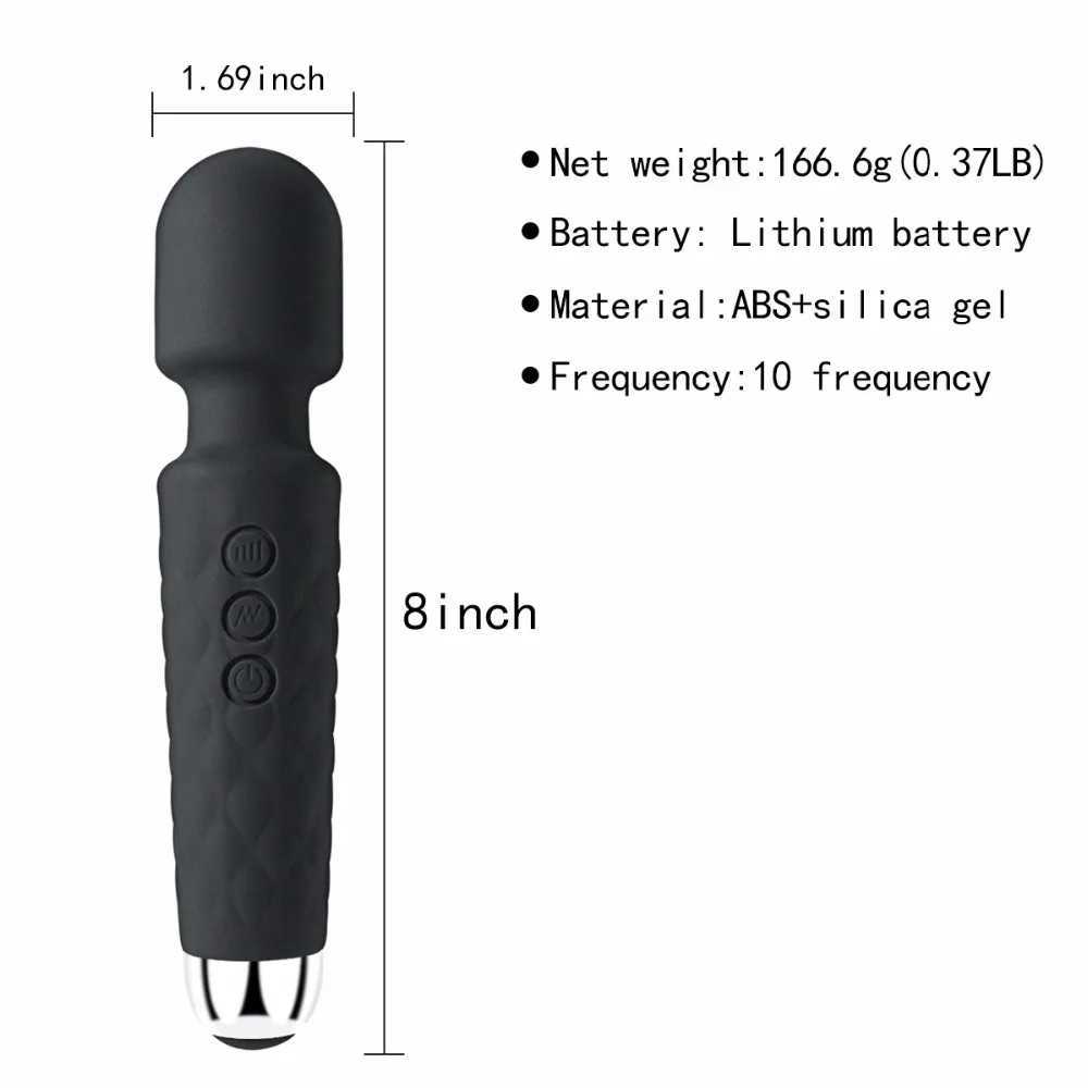 New 10 speed wand massager large wand massager AV vibrator sexy click vibrator female rechargeable sex toy W250117