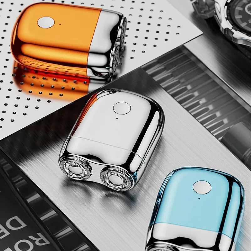 Mini Electric Shaver Mens Razor Beard Trimmer Shaver Double Head Beard Razor IPX7 Waterproof Rechargeable Portable Pocket RazorW250117