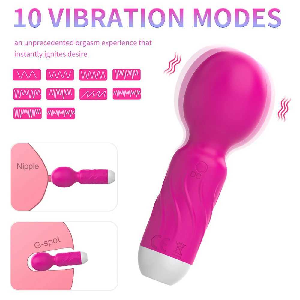 Mini AV Vibrator Magic Wand for Women Clitoris Stimulator USB Rechargeable Portable Silicone Massager Female Sex Toys W250117