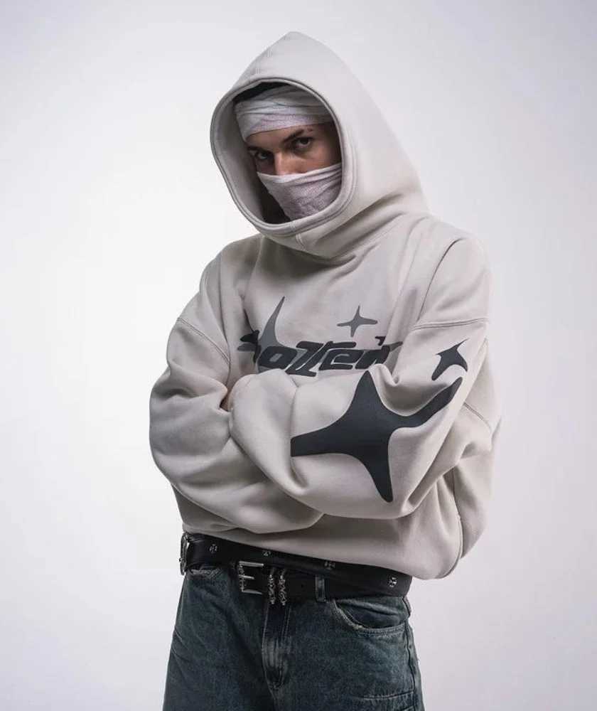 Brand New Star Letter Foam Hoodie 2024 American Style Street Decoration for Men and Women Casual Loose Y2K Couple Clothes W250117