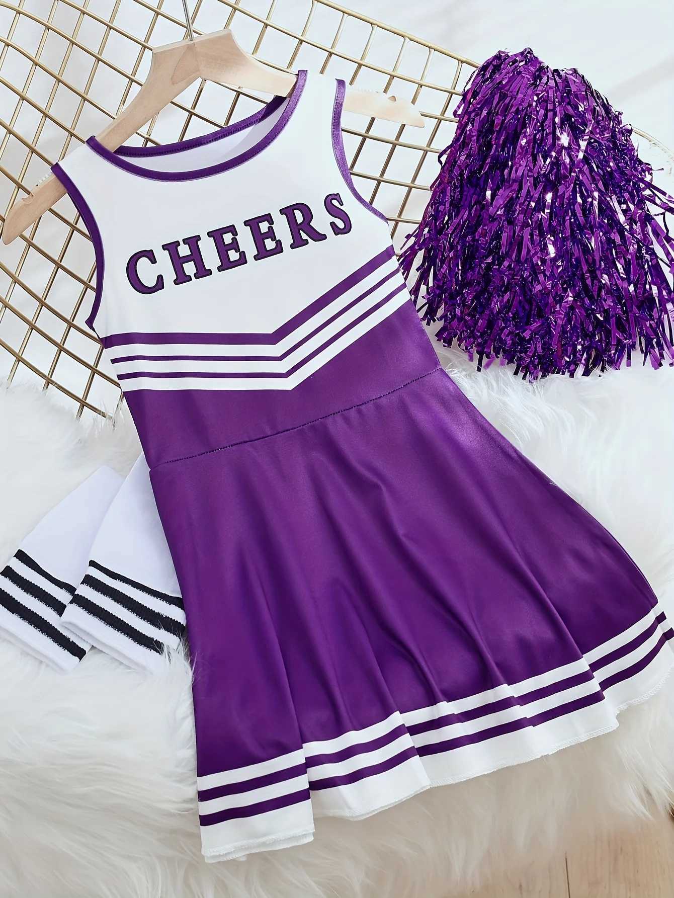 Cheerleader Set Kids Girls Dresses Cute Homecoming Season Performance Costumes Christmas Day Party Bash CostumesW250121