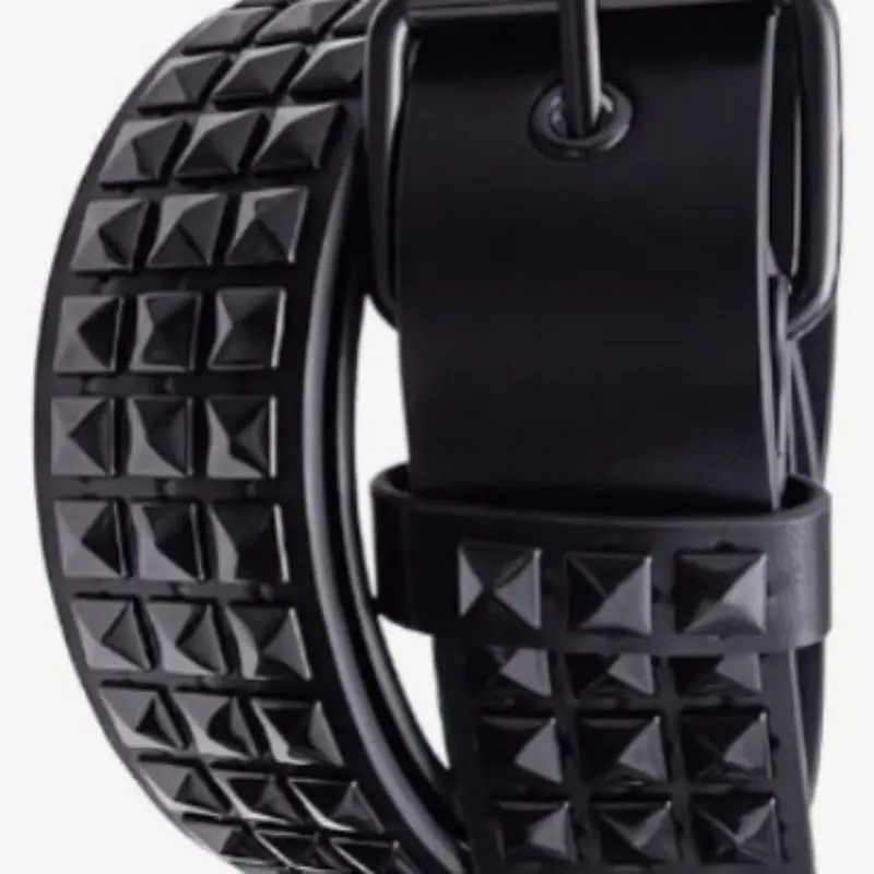 2024 Square Bead Rivet Belt Metal Pyramid Men and Women Punk Hardware Jeans Y2K Womens Belts 250114