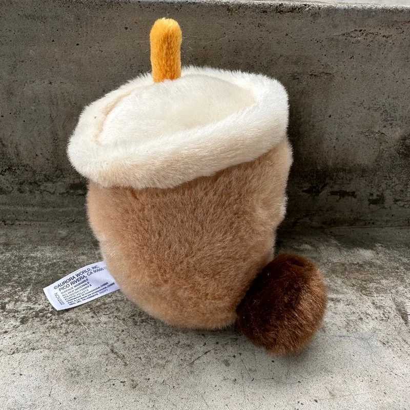 13cm Jelly Cat Cartoon Coffee Milk Tea Bag Pendant Plush Toy Keychain Doll Decorative Cup Cross Bag Plush Womens Bag W250116
