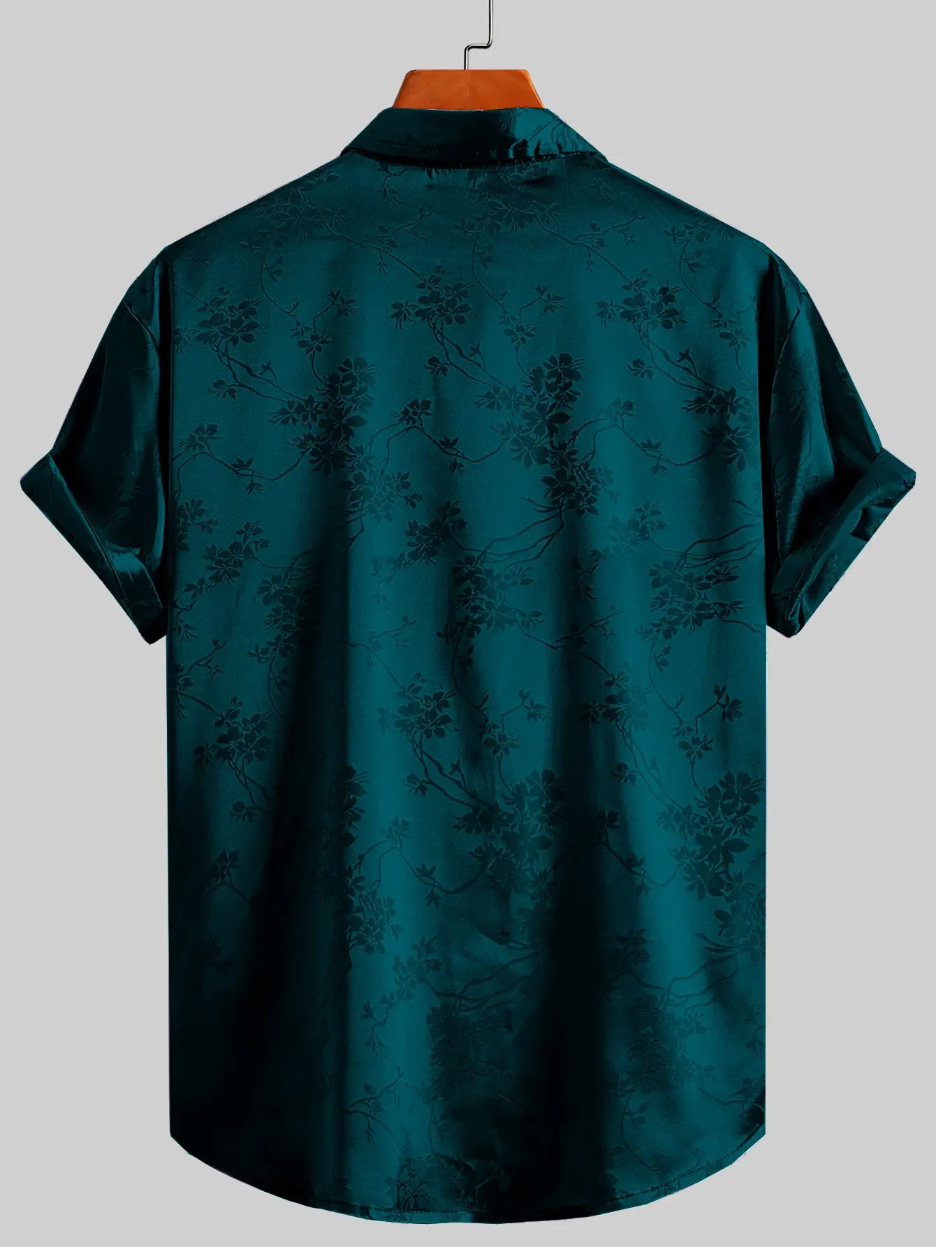 2024 Summer Mens Embroidered Shirt Short Sleeve Casual Beach Button Up Comfortable and Cool 250122
