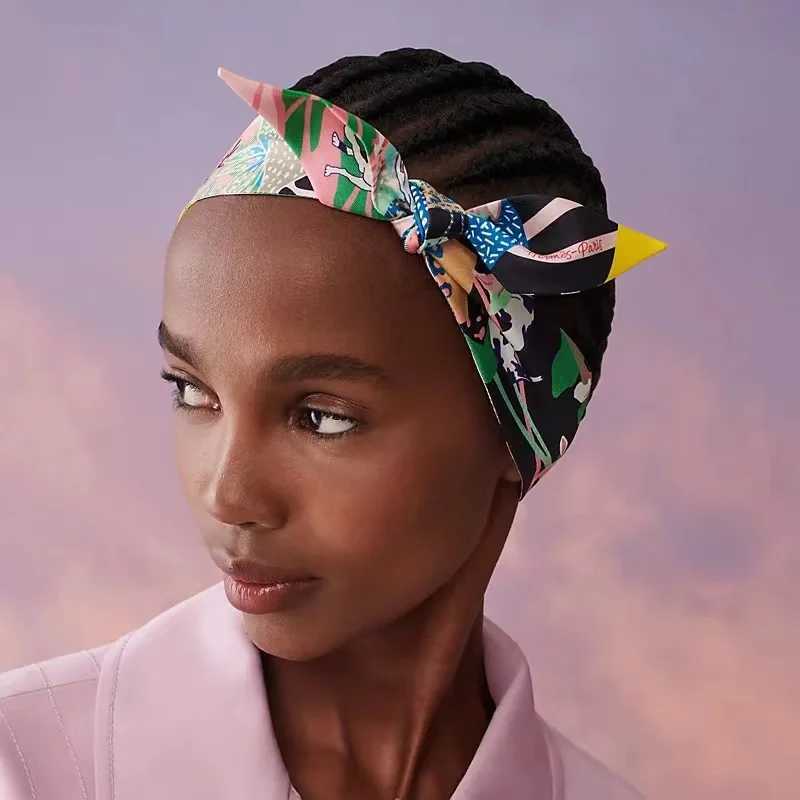 % Twill Silk Scarf for women fashion petite twilly scarf for bag 86*5cm ribbon Hair bands thin skinny scarf Silk handkerchief W250118