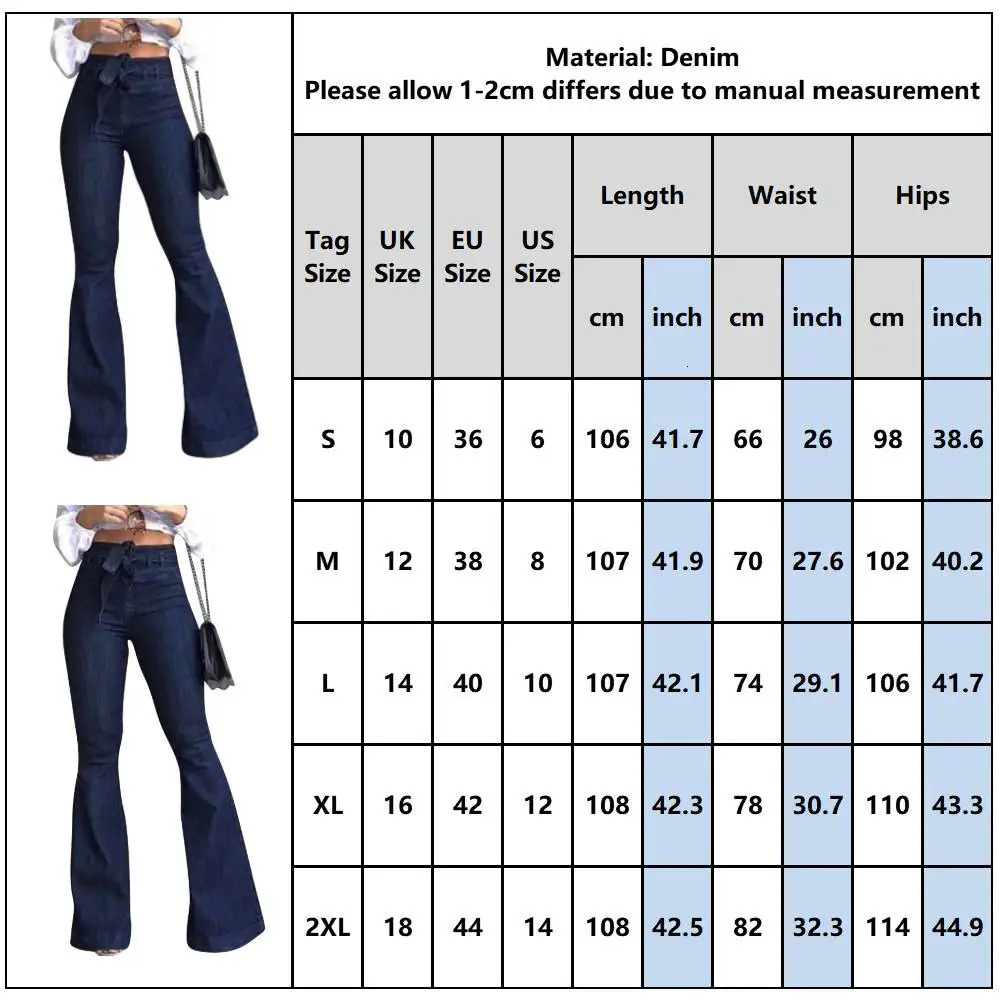 Women High Street Denim Flare Pants Fashion Wide Leg BellBottom Jeans Waist Vintage Drawstring Female Trousers 250122