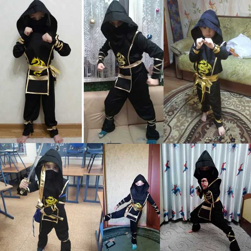 4-13Y Kids Dragon Ninja Cosplay Costume Carnival Party Boy Girl Warrior Invisible Warrior Assassin Fancy Costume W250117