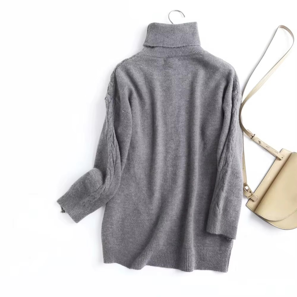 Jenny&Dave Winter Sweaters Women England Style Fashion Turtleneck Twisted Wer Warm Wool Pull Femme Pullovers
