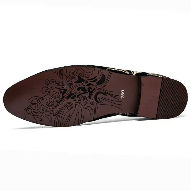 Mens Fi Suede Leather Embroidery Loafers Mens Casual Printed Wedding Shoes Man Party Driving Flats Sizes 38-47XJ250118