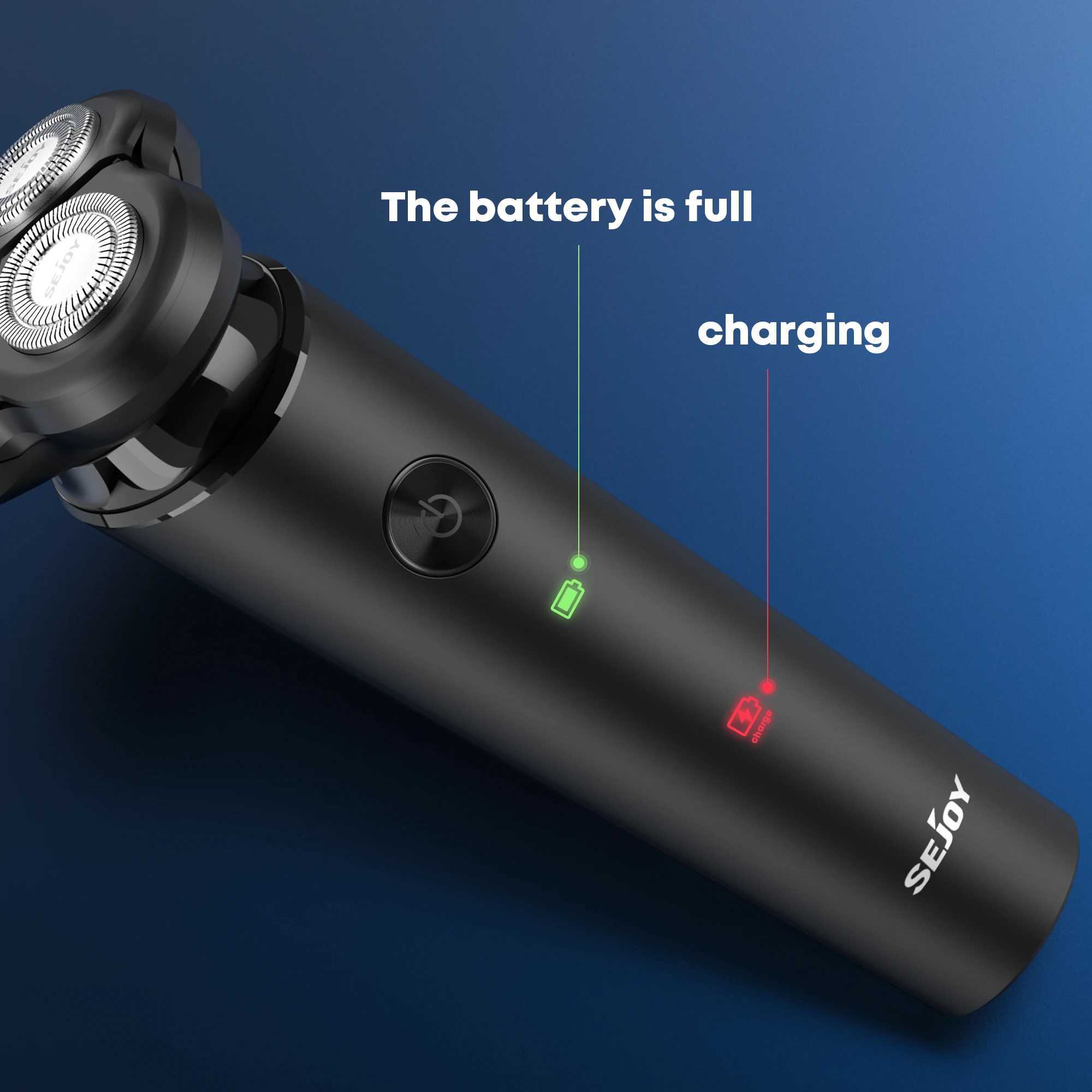Sejoy Electric Shavers 3D Floating Rechargeable Electric Trimmer Razor Type-C Washable Rotary Shaving Beard ManeW250117