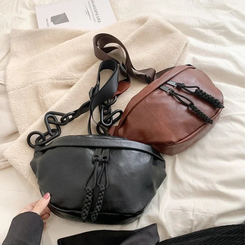 Fashion Soft Leather Waist Bag Ladies Fanny Pack High Quality Shoulder Belt Purse Bags Fashion Crossbody Chest Bags 250122