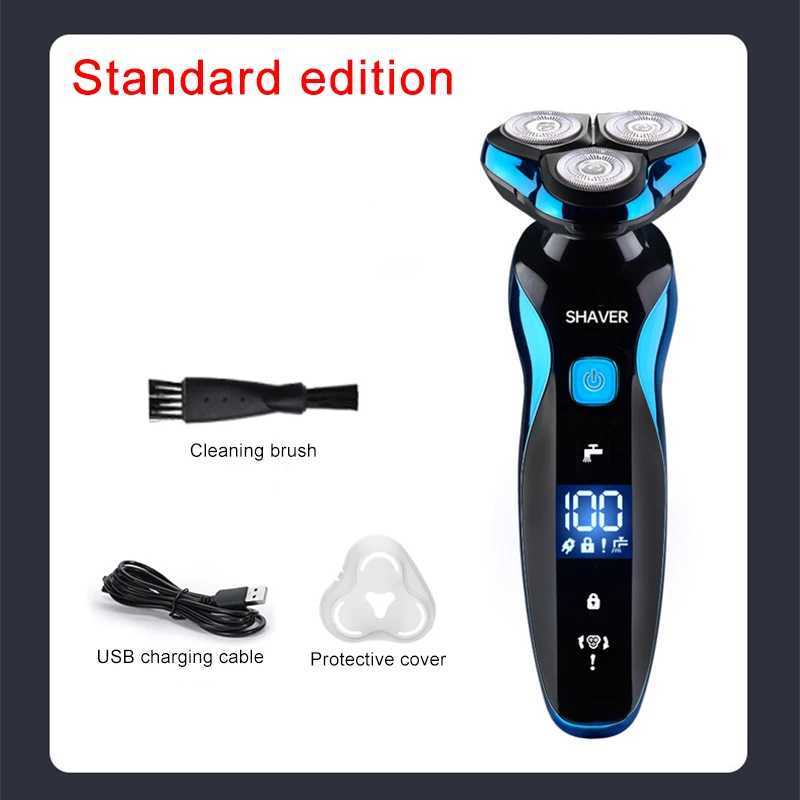 Portable Electric Shaver Nose Hair Trimmer Intelligent Digital Display USB Charging Beard Trimmer Wet And Dry Dual-use RazorW250117