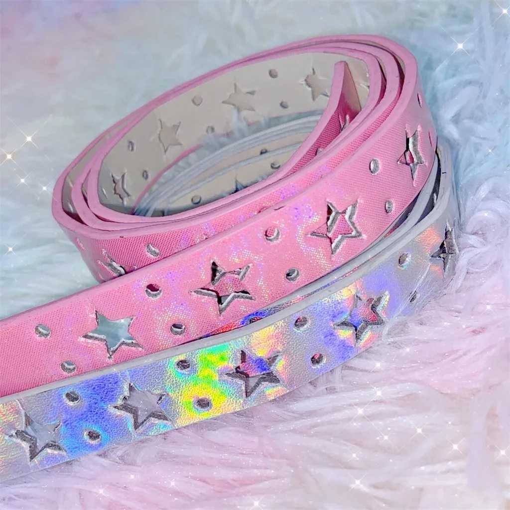 Womens Y2K hollow pentagonal band Harajuku hip-hop Y2K hot girl Korean Ins style star Gothic subculture personality laser band W250120