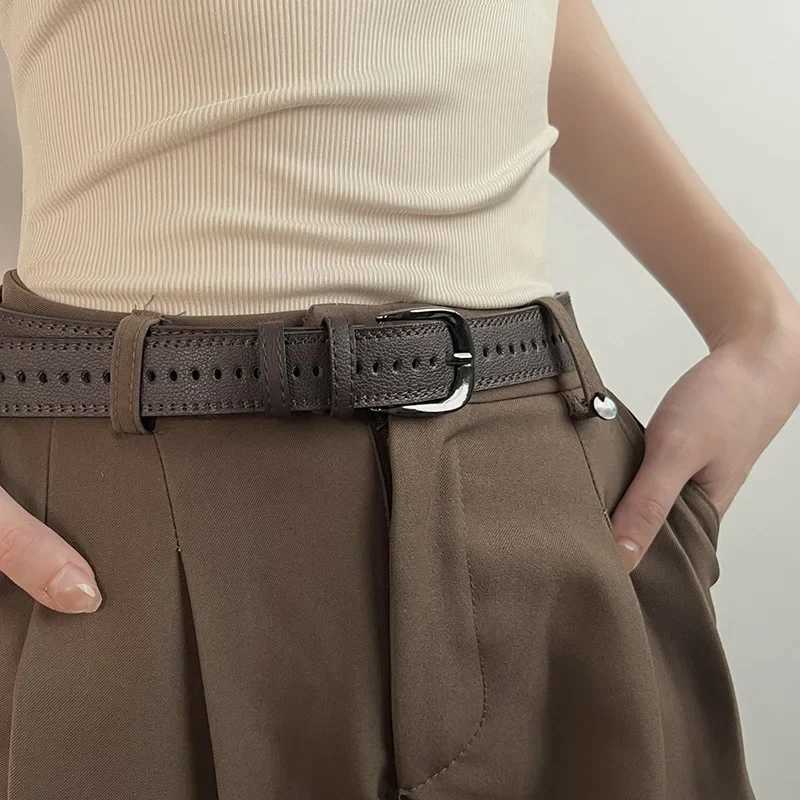 Unisex PU Leather Belt for Woman Luxury Brand Vintage Pin Buckle Jeans Waist Belts Men Ladies Retro Black Strap belt women W250120