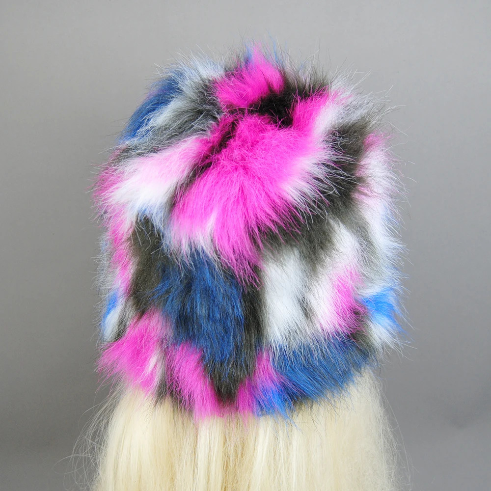 Fox Fur Hat Super Soft Womens Winter Hat Cotton Lining Warm Russian Fashion Ski Bean Plush Solid Color 250109