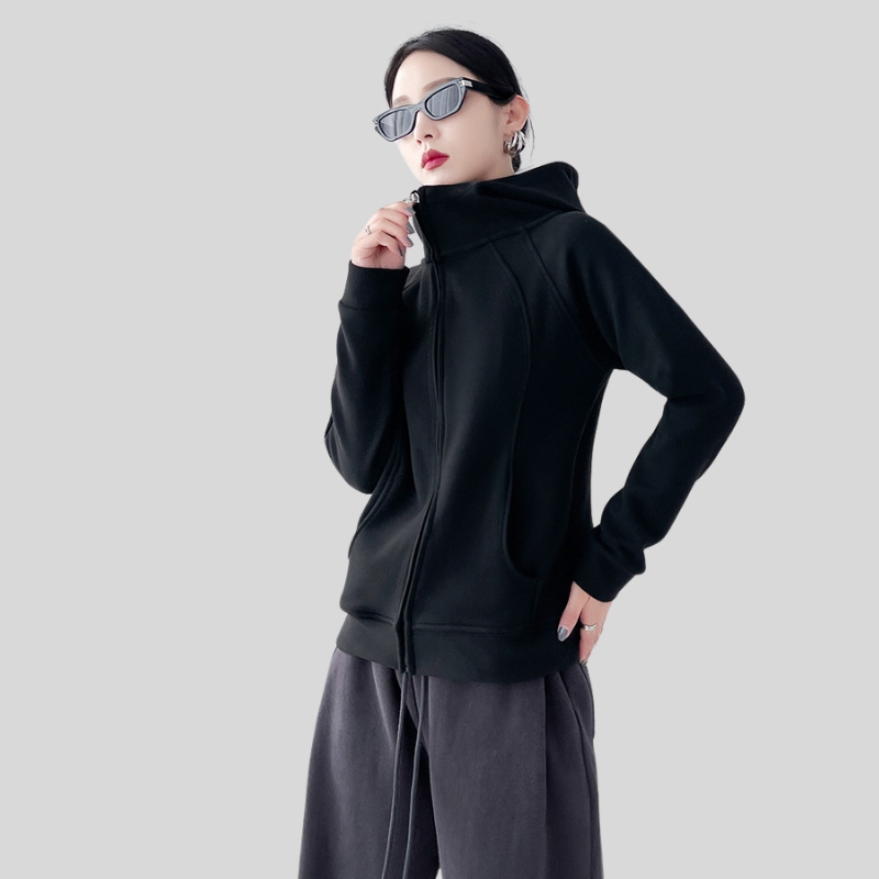 New best-selling spring and autumn Korean thickened sweater jacket women's hooded autumn and winter wear loose casual cardigan women's top