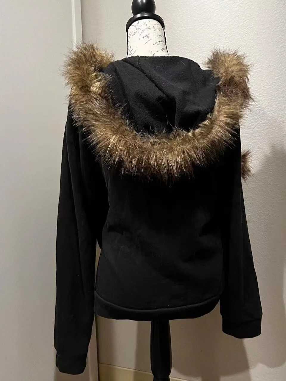 American Retro Original Vintage Hooded Cardigan Y2K Autumn And Winter Strt Hip Hop Jacket Ins Casual New Clothing Women W250117