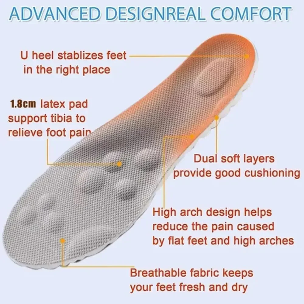 4D Cloud Technology Insole Large Size Super Soft Comfort Insoles Foot Protection Cloud Feeling U-Shape Memory Foam Sports Insole 250121