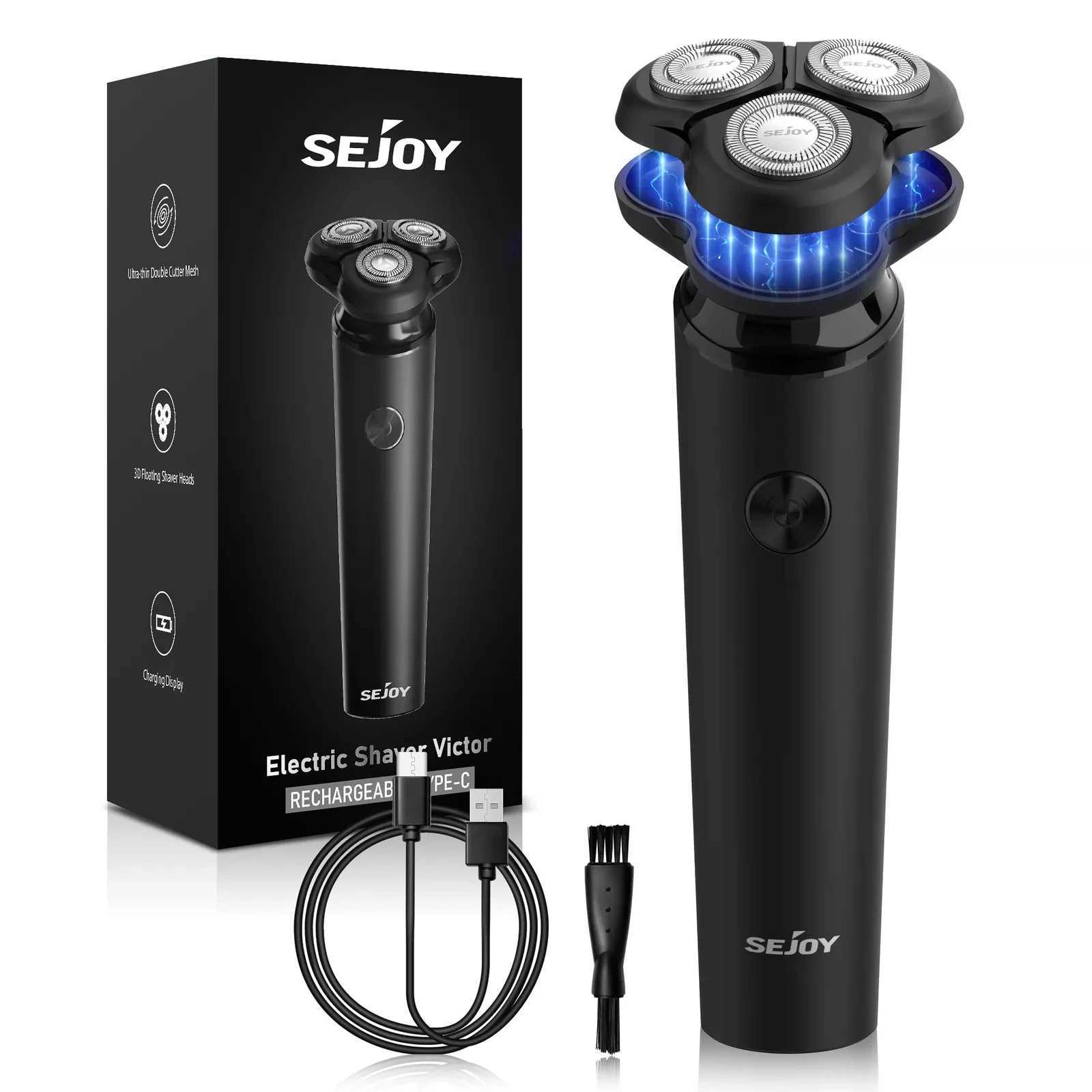 Sejoy Shavers for Men Electric Razor Waterproof IPX5 Electric Shaver Fast Charging-3D Floating Head Shaving ManeW250117