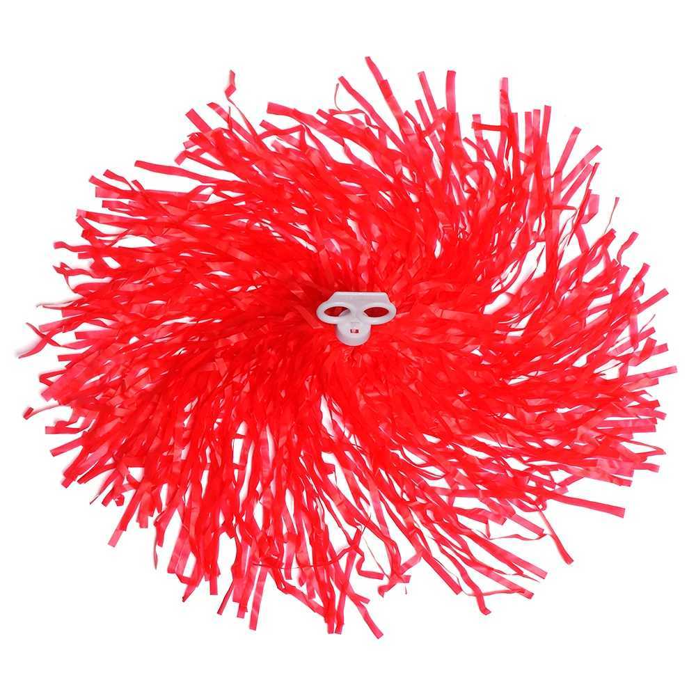 Pair Colorful PE Plastic Handle Metallic Streamer Pompoms Cheerleading Cheering Flower Ball Dance Game Club Sports SuppliesW250121